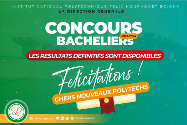 Résultats Concours INP-HB 2024 © Crédit photo DR