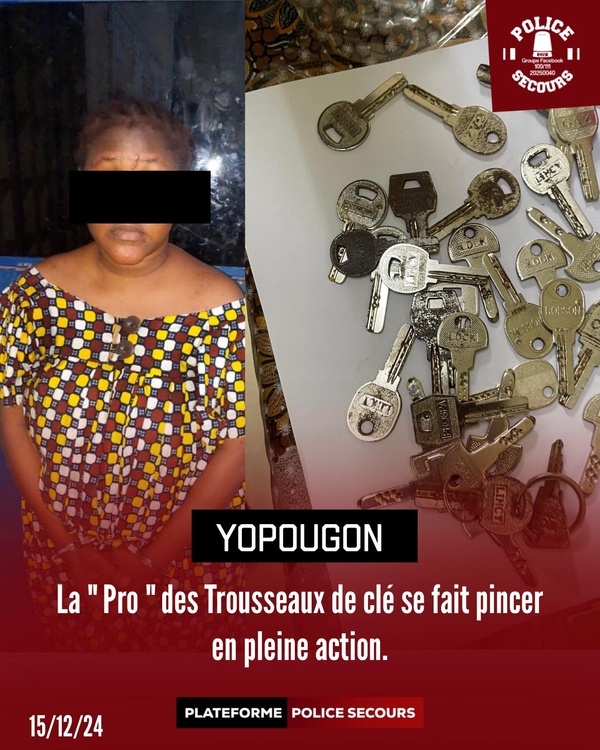 Une jeune femme spécialisée dans les cambriolages à domicile a été interpellée à Yopougon Ananeraie © Crédit photo DR