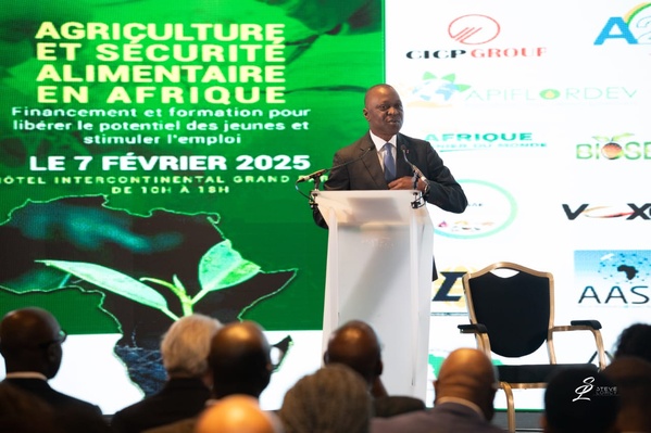 Le maire de Bouaké, Amadou Koné, a exposé son plan d'action local pour la sécurité alimentaire lors d'une conférence internationale le 7 février 2025 à Paris © Crédit photo DR