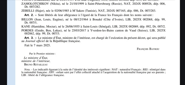 Jean-Louis Billon : La France officialise sa renonciation à la nationalité française