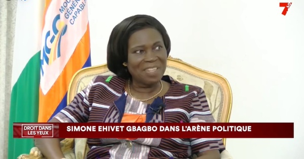 Simone Gbagbo, l'ancienne Première dame de Côte d'Ivoire, a répondu aux questions de Philippe Di Nacera le 13 mars 2025 sur 7info © Crédit photo DR