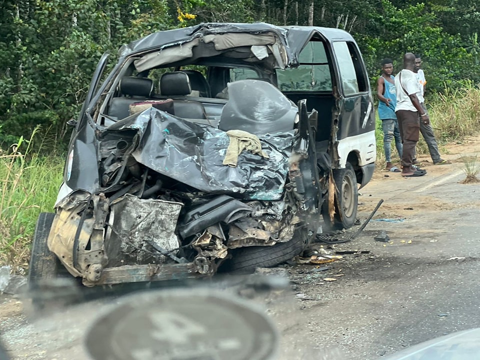 Accident sur la route Bonoua-Bassam ce mercredi © Crédit photo DR