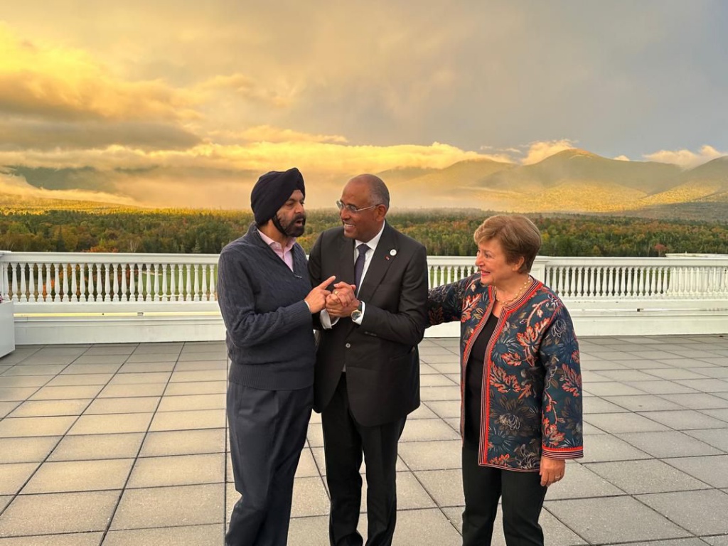 Patrick Achi, Ajay Banga et Kristalina Georgieva au Bretton Woods